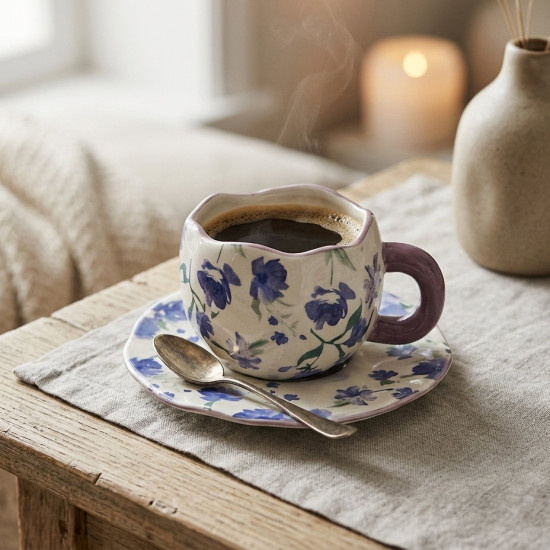 Porcelain Mug & Saucer